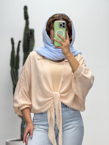 شومیز گره ای کرپ حریر