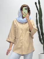 شومیز لینن جیب پاگن