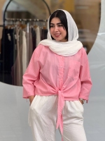 شومیز گره ای لینن اسلپ