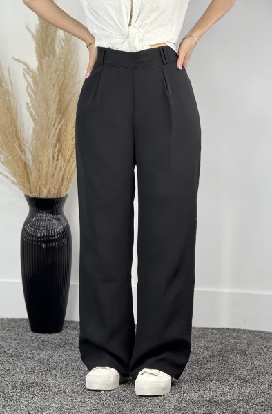 شلوار مازراتی مشکی زنانه کمر ساده