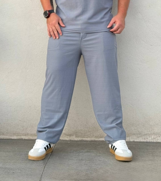 شلوار اسلش ساده مراکشی طوسی