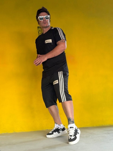 ست تیشرت و شلوارک BALENCIAGA سه خط مشکی