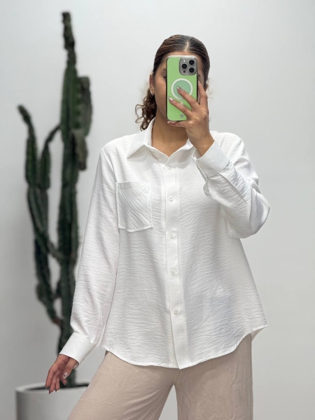 شومیز تک جیب سفید صوفیا