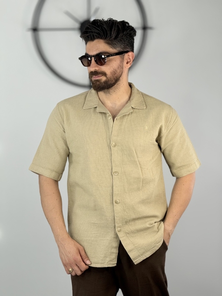 پیراهن کنفی کرم