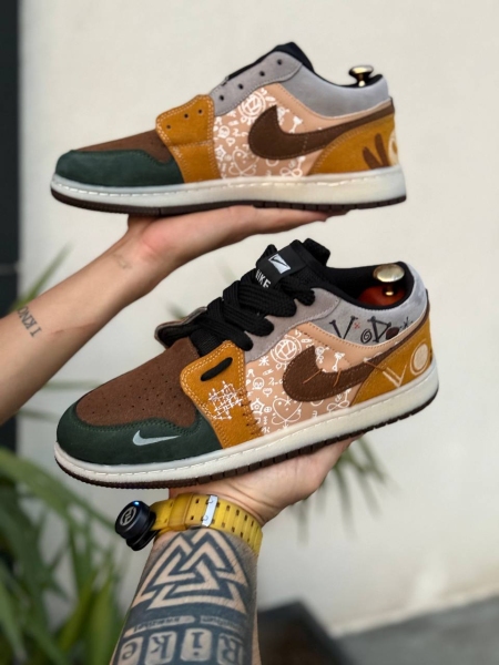 کتونی دراگون جردن کرم قهوه ای سبز