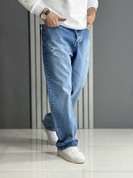 شلوار جین بگ آبی ( قد 110 سانت )