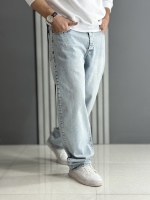 شلوار جین بگ آبی یخی گرم بالا ( قد 110 سانت )