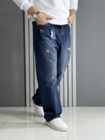 شلوار جین بگ آبی تیره ( قد 110سانت )