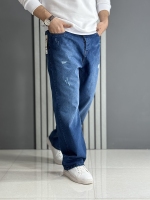 شلوار جین بگ آبی ( قد 110 سانت )