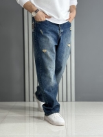 شلوار جین بگ آبی تیره ( قد 110 سانت )