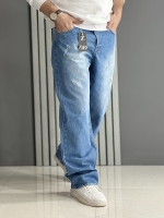 شلوار مردانه جین بگ آبی ( قد کار 110سانت )