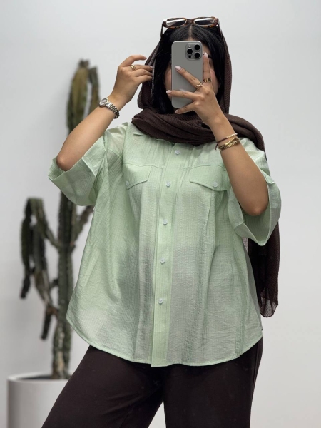 شومیز2جیب پیله ی شیشه ای