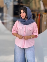 کراپ شومیزی اطلس جیب نما