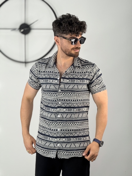 پیراهن لنین طرح دار کد 10