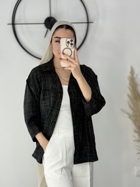 شومیز زنانه مشکی کد 50