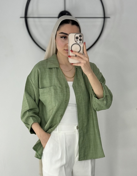 شومیز زنانه سبز کد 50