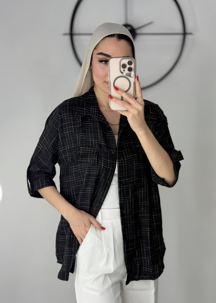 شومیز زنانه مشکی کد 40