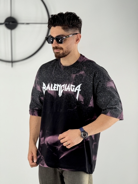 تیشرت طرح بلن مشکی صورتی