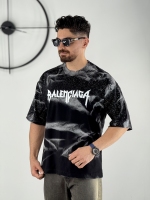 تیشرت طرح بلن مشکی سفید