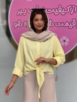 شومیز گره ای لینن آستین دکمه