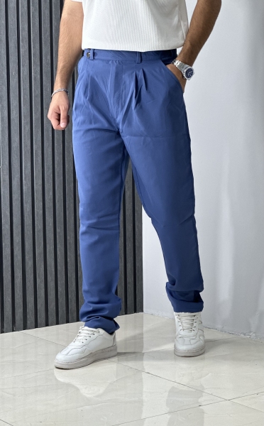 شلوار کمر انگلیسی سرمه ای