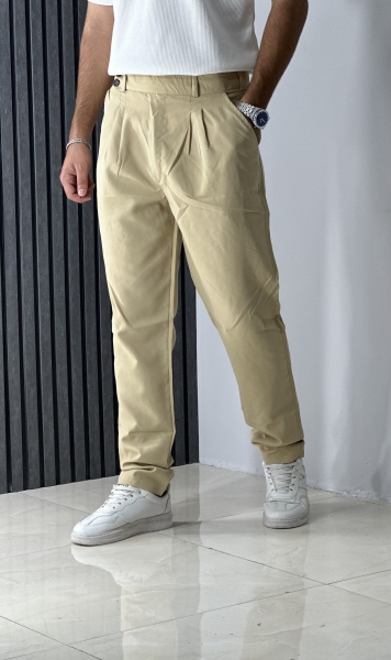 شلوار فاستونی کرمی