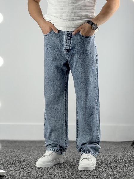 نیم بگ جین آبی کد 609