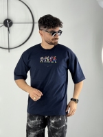 تیشرت استیکر سرمه ای