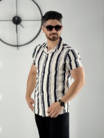 پیراهن لنین خط سرمه ای