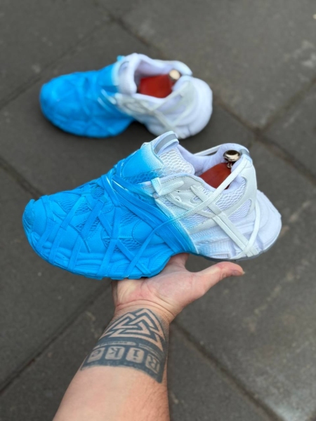 کتونی اسپرت دو تیکه BALENCIAGA SPIDER سفید آبی