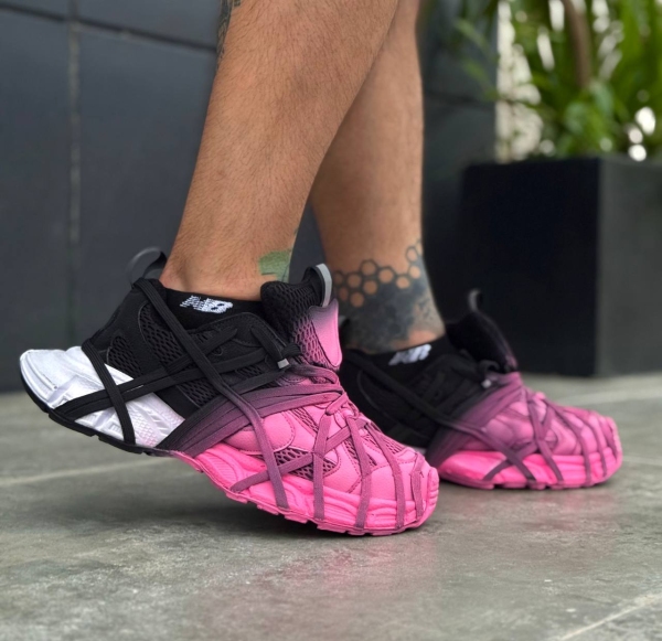 کتونی اسپرت دو تیکه BALENCIAGA SPIDER مشکی صورتی