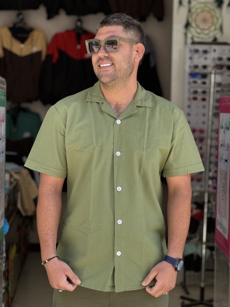 پیراهن لینن پارچه خارجی پیراهن اولدمانی