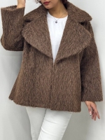 پالتو پشمی یقه پهن کوتاه