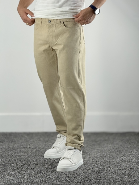 مام فیت کتان کرم ساده