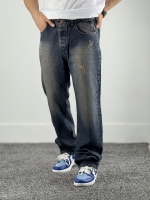 نیم بگ جین کثیف شور ساده کد 684