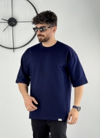 تیشرت ساده پارچه ماکان سرمه ایی