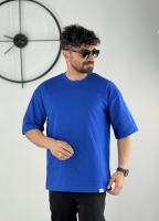 تیشرت ساده پارچه ماکان آبی شالی