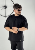 تیشرت ساده پارچه ماکان مشکی