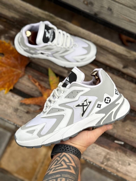 کتونی اسپرت نوشته مشکی LV طوسی مشکی سفید