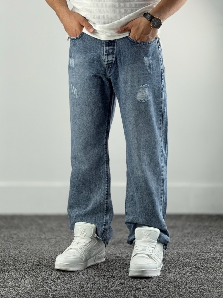 نیم بگ جین آبی کد 1045