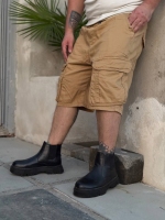 شلوارک کتان کمرکش نسکافه ای