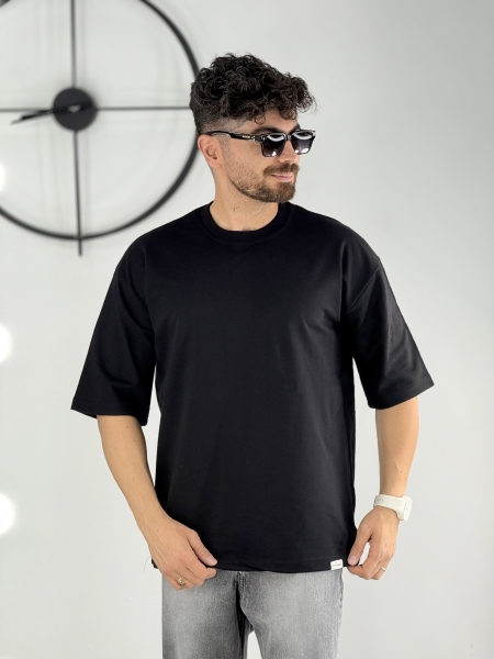تیشرت بیسیک پارچه ماکان مشکی