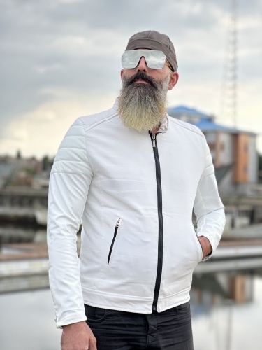 کاپشن چرم FASHION سفید