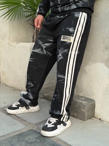 شلوار اسلش کاستوم سه خط نوار وسط پهن DIESEL مشکی