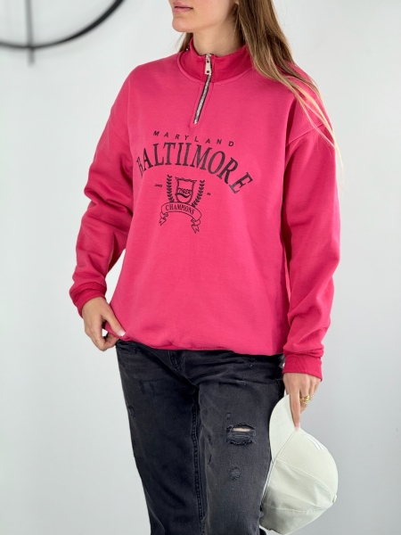 دورس زنانه نیم زیپ صورتی