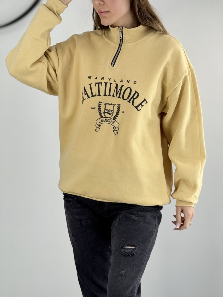 دورس زنانه نیم زیپ کرم