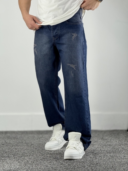 بگ جین vip آبی تیره کثیف شور کد 1004/3