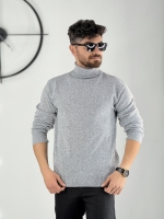 بافت یقه اسکی طوسی روشن