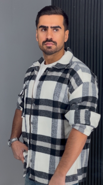 پیراهن پشمی باکسی ذغالی