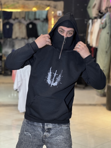 هودی نیم زیپ ضخیم هودی نینجا